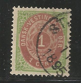 DANISH WEST INDIES 5 USED