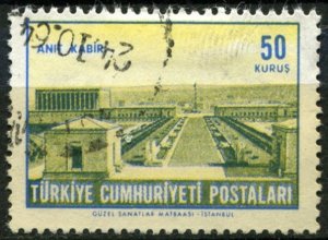 Turkey Sc#1574 Used, 50k bl & yel, Ankara (1963)