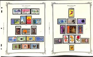 New Zealand Stamp Collection on 12 Scott Specialty Pages, 1967-1973 Mint NH (BP)