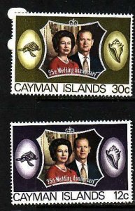 Cayman Is.-Sc#304-5- id2-unused NH Omnibus-set-QEII-Silver Wedding-1972-