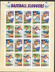 US #4080-83 Mint Sheet Baseball Sluggers 