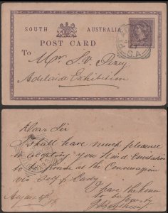 SOUTH AUSTRALIA Postmark Jubilee Exhibition on QV Postcard. Rated RRRR.