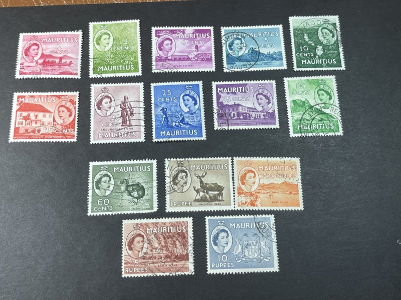 MAURITIUS # 251-265-USED-----COMPLETE SET------1953-54