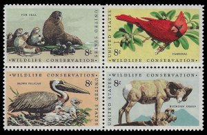U.S. #1464-67 MNH; 8c Wildlife Conservation - block of 4 (1972)