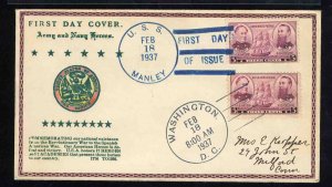 United States First Day Covers #792-65d.2, 1937 3c Navy, Norwood-Scratchard c...