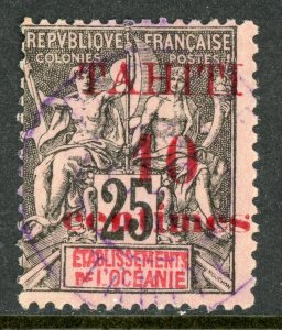 Polynesia 1903 Tahiti 10¢/25¢ Peace & Commerce Scott #30 VFU  F751