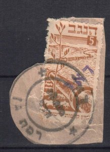 JUDAICA ISRAEL STAMP 1948 INTERIM PERIOD POSTMARK RAMAT GAN