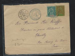 MARTINIQUE  (PP2709B) 1898 5C+20C LETTER FRENCH LIGNE TO FRANCE