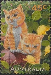 Australia #1565 1996 45c Kittens USED-VF-NH.