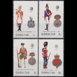 GIBRALTAR 1973 - Scott# 299-302 Mil.Uniforms Set of 4 NH