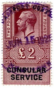 (I.B) George V Revenue : Consular Service £2 (New York)