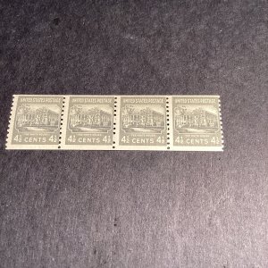 Scott# 844 Coil Strip Of Four-The White House-MNH-1939-US