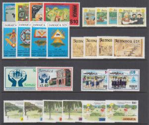 Jamaica Sc 760//797 MLH. 1991-1994 issues, 7 cplt sets, F-VF