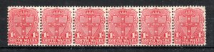 Australia - New South Wales 1905-10 1d SG 334 MNH strip of 6