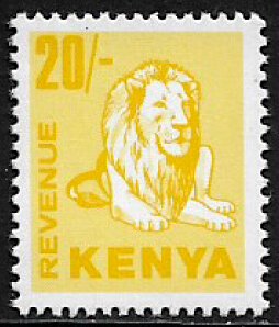 Kenya 20/- Revenue Stamp - Lion