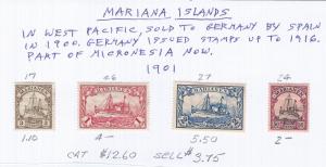 MARIANA ISLANDS EARLY ISSUES SCV $12.50 AT A 20% OF CAT VALUE