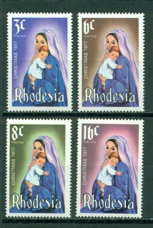 Rhodesia Scott #387-390 MNH Christmas 1977 Mary & Jesus $$