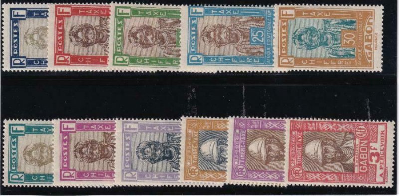 Gabon 1930-SC J12-J22 Mint Set