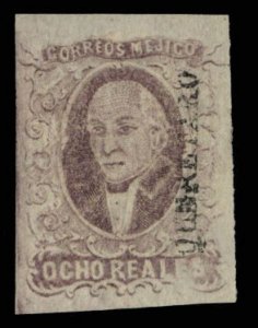 Mexico 5, $450, 1856 8r red lilac, hinged