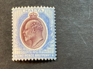 MALTA # 24-MINT/HINGED----ULTRA & BLUE VIOLET----1903-04