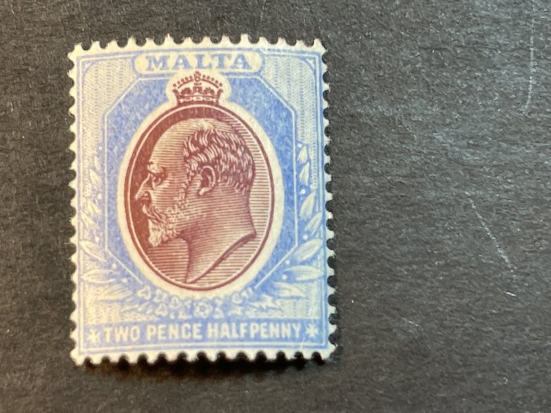 MALTA # 24-MINT/HINGED----ULTRA & BLUE VIOLET----1903-04