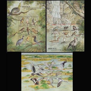 CENTRAL AFRICA 2000 - Scott# 1321-3 Sheets-Birds NH