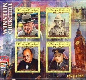 Stamps. Famous people. Winston Churchill 2020 year 1+1 sheets perforated