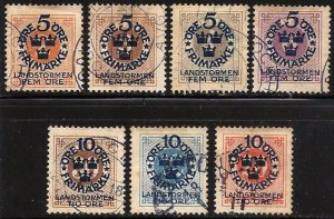 Sweden Semi-Postals B1-3, B5-8