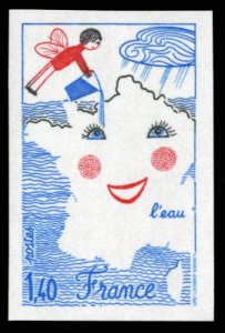 France, 1950-Present #1730 (YT 2125) Cat€20.75, 1981 Smiling Map of France,...