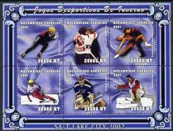 Mozambique 2001 Salt Lake Winter Olympics perf sheetlet c...