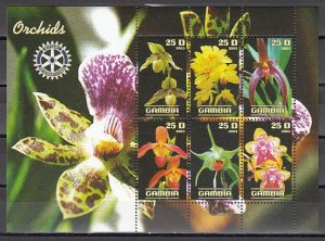 Gambia, 2003 Cinderella issue. Orchids sheet of 6. ^