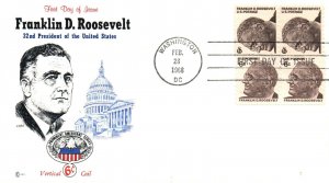 1968 FDC - Franklin D. Roosevelt, 32nd US Pres - Better Cachet - F25723