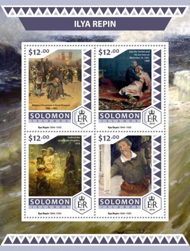 SOLOMON ISLANDS 2016 SHEET ILYA REPIN ART PAINTINGS slm16507a