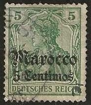 German offices in Morocco, 21, used, . 1905. (G137)