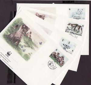 Finland, Scott cat. 907 A-D. Foxes on W.W.F. issue. 4 First day covers. ^