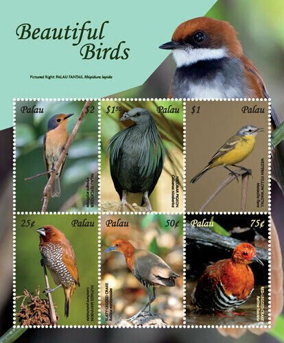 Palau 2018 - Beautiful Birds - Sheet of 6v - Scott 1404 - MNH 