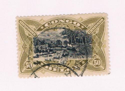 Belgian Congo  #44 Used Railroad Bridge (B0119)