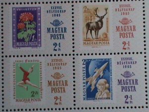 HUNGARY-1965 SC#B257b  STAMP DAY-STAMPS IN ORIGINAL COLORS MNH S/S VERY FINE