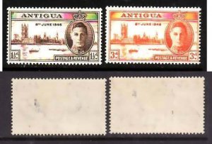 Antigua-Sc#96-7- id13-unused hinged KGVI Peace set-bit of page offset on back-