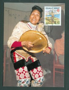 Greenland. 2000. FD. Maximum Card. Drum Dancer, Women. Sc. # B.25. Engr M. Morck