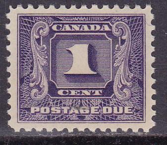 Canada 1919 1cent dark violet Postage Due Scott J6 in XF/NH/(**) Condition