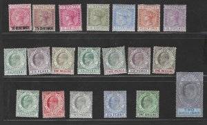 GIBRALTAR 1889 QUEEN TO K. EDWARD ISSUES COLLECTION OF 20 TO TWO SHILLING