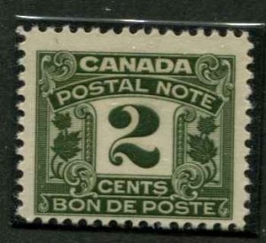 Canada van Dam FPS4  Postal Note 2c MNH (olive)