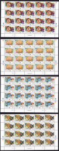 BIOT WWF Sea Stars 4v on blocks of 20 2001 MNH SC#231-234 SG#253-256 MI#266-269