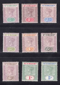 MOMEN: ST VINCENT SG #67-75 1899 MINT OG H £150 LOT #66640