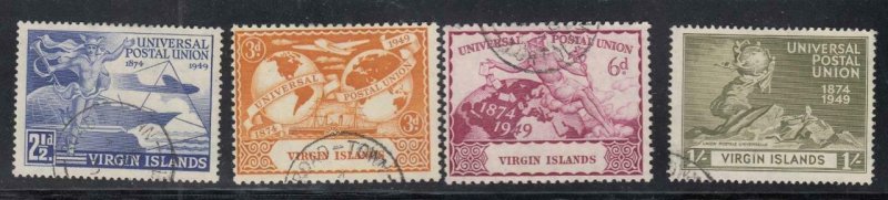 VIRGIN ISLANDS  # 92-95  VF-USED UNIVERSAL POSTAL UNION / 75th ANNIVERSARY SET