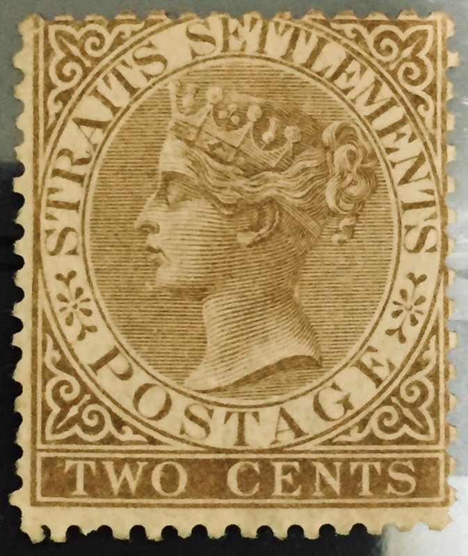 MALAYA 1868 Straits Settlements QV 2c CC MLH SG#11a M2680