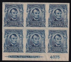 US 315 Bureau & Regular Issues Mint LH/NH XF Plate # Block Of 6 - Large Margins