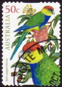 Australia 2005 Sc#2342, SG#2487 50c Red Capped Parrot, Birds, USED.