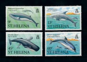 [99769] St. Helena 1987 Marine Life Whales Dolphins  MNH